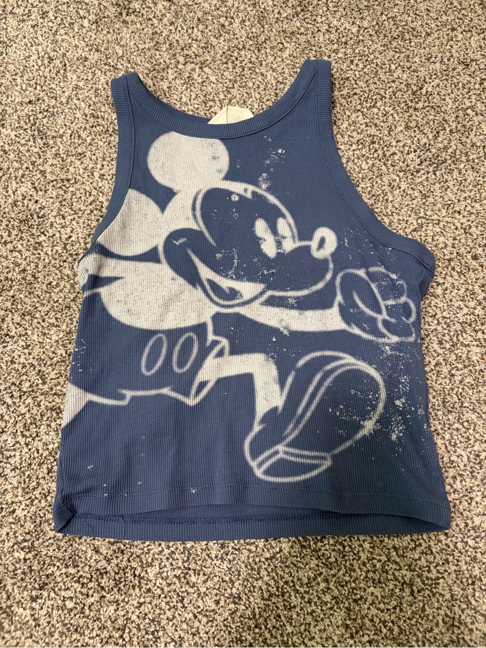 H&M Navy Blue Mickey Mouse Ribbed Tank